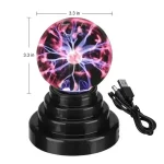 Elektrischer Plasma-Generator mit leuchtendem Blitzeffekt, ideal für wissenschaftliche Dekorationen und Gadgets, inklusive USB-Kabel, 3,3 Zoll Durchmesser.
