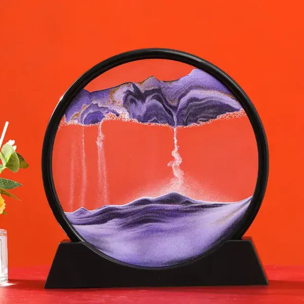 Ein faszinierendes Glas-Kunstwerk mit flüssigen Farben, das eine wissenschaftliche Dekoration darstellt, ideal für moderne Wohnräume und Büros.