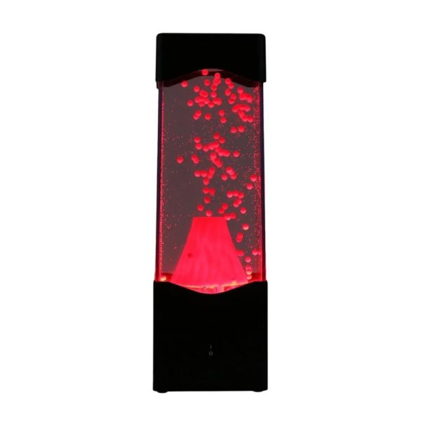 Moderne Lava-Lampe mit rot leuchtenden Blasen, ideal für Dekoration und wissenschaftliche Experimente, schafft eine faszinierende Atmosphäre.