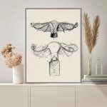 Detaillierte Vintage-Illustration eines Insekts und einer Pflanze, perfekt für wissenschaftliche Dekorationen und Bildungszwecke.