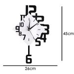 Moderne Wand-Uhr mit einzigartigem geometrischem Design, kombiniert analoge und digitale Elemente, perfekt für Wissenschafts- und Dekorationsliebhaber.