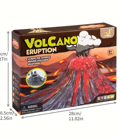 Wissenschaftliches Vulkan-Set mit eruptivem Vulkanmodell, ideal für Kinder ab 8 Jahren, fördert das Lernen über Vulkane und Lava.