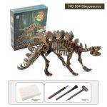 Detailliertes Stegosaurus-Skelettmodell für Wissenschafts- und Dekorationszwecke, inklusive Werkzeuge und Modelliermasse, ideal für Bildung und Sammler.
