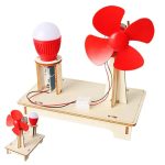 Wissenschaftliches Experimentierset mit Wind- und Schwerkraftmodell, ideal für Bildung und DIY-Projekte, bestehend aus Rotor, Lichtquelle und Basis.