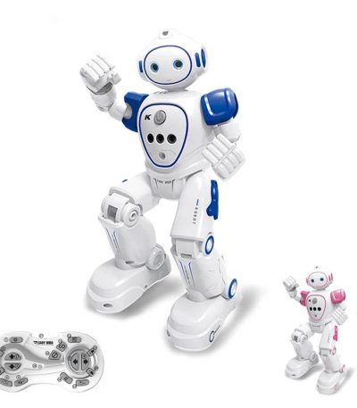 Interaktiver humanoider Roboter zum Spielen und Lernen, inklusive Fernbedienung, für Kinder und Technikbegeisterte.