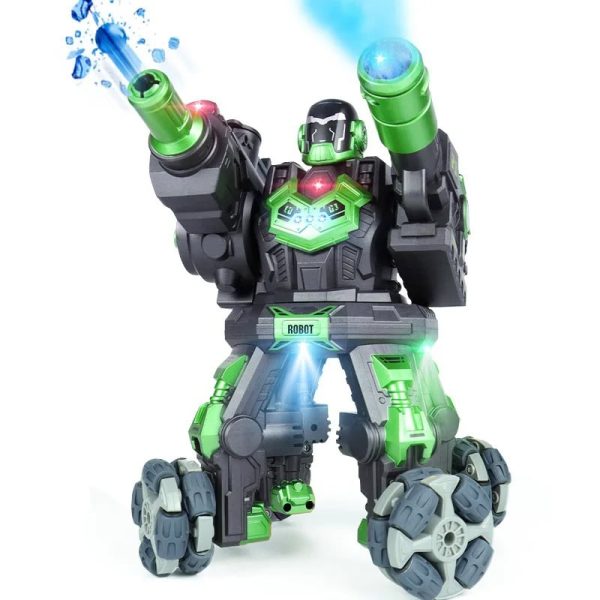 Interaktiver Roboter mit leuchtenden Elementen und beweglichen Armen, ideal für Kinder, die Science-Fiction und Robotik lieben.