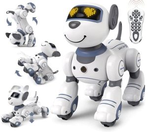 Interaktiver Roboter mit Fernbedienung, der sich bewegen und drehen lässt, ideal für Kinder und Technikliebhaber.