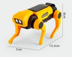 Wissenschaftlicher Roboter in Tierform, gelb und schwarz, mit vier Beinen, ideal für Bildungs- und Dekorationszwecke, Maße: 13,5 cm lang, 8 cm hoch, 7 cm breit.