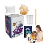 Kristallpflanzset für DIY, inklusive Kristallsalz, Becher, Holzstab und Anleitung, ideal für wissenschaftliche Experimente und Dekorationen.
