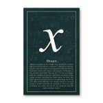 Großes mathematisches Symbol x auf einer Tafel mit Formeln und Gleichungen im Hintergrund, symbolisiert Wissenschaft und Mathematik.