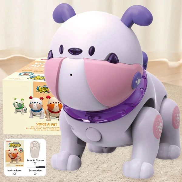 Spielzeugroboter Hund mit Fernbedienung, Lautsprecher und leuchtenden Augen, ideal für Kinder, interaktives Haustier, pädagogisches Spielzeug, Geschenkidee für Kinder.