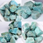Rohsteine aus türkisfarbenem Mineralgestein, ideal für wissenschaftliche Dekorationen und Sammlungen.