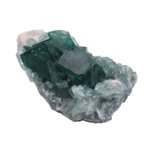 Natürlicher Quarz-Kristallcluster mit grünen und weißen Kristallen, ideal für Dekoration und wissenschaftliche Sammlungen.