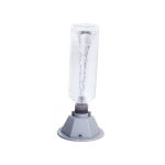 Transparentes Wasserexperiment-Glas mit Basis, ideal für wissenschaftliche Demonstrationen und Bildungszwecke.
