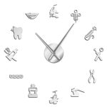 Moderne Wanduhr mit wissenschaftlichen Symbolen für Chemie, Biologie und Physik, stilvolles Dekor für Wissenschaftsliebhaber, perfekt für Büro oder Zuhause.