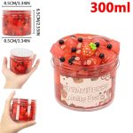 Spielzeug Jelly Boba mit Erdbeer-Design, 300ml, perfekt für Kinder und Sammler, mit bunten Perlen und Fruchtdekor, ideal als Dekoration oder Spielzeug.