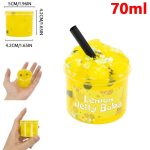 Kleines gelbes Spielzeug in Form eines Lemon Jelly Boba mit 70ml Fassungsvermögen, ideal für Dekoration oder als Spielzeug, misst ca. 4,2 cm im Durchmesser und 4,2 cm in der Höhe.