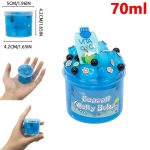 Mini-Seesalt Jelly Boba in blauer Farbe, 70ml, mit bunten Perlen und einem kleinen Spielzeug im Deckel, ideal für Kinder und als Dekoration.