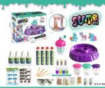Kreatives DIY-Schlammsatz-Set mit bunten Farben, Zubehör, Bechern, Pipetten und Figuren für wissenschaftliche Experimente und Bastelspaß für Kinder.