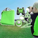 Kinder-Entdecker-Set mit Fernglas, Lupe, Schere und mehr für spannende Naturerkundungen im Freien. Perfekt für kleine Wissenschaftler und Naturforscher.