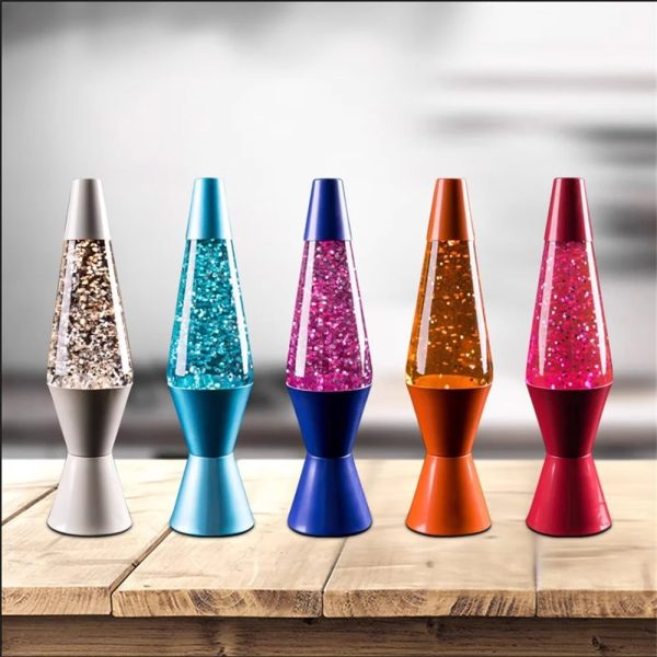 Bunte Lava-Lampe mit glitzerndem Wasser und farbiger Lava, ideal für Dekoration und wissenschaftliche Experimente. Perfekt für Kinder und Erwachsene, die faszinierende Effekte lieben.