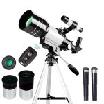 Hochwertiges Teleskop-Set für Astronomie und Sternbeobachtung, inklusive Fernbedienung, zwei Linsen, und Zubehör für Hobbyastronomen. Perfekt für nächtliche Himmelsbeobachtungen.