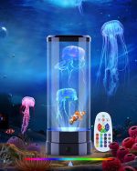 Interaktives Wasser-Display mit leuchtenden Quallen und Fernbedienung, ideal für wissenschaftliche Dekorationen und faszinierende Aquarien.