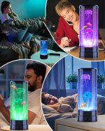 Modernes LED-Lichtaquarium mit leuchtenden Quallen, ideal für Dekoration und Entspannung im Wohnzimmer oder Schlafzimmer.