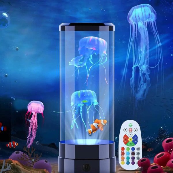 Interaktives Wasser-Display mit leuchtenden Quallen und Fernbedienung, ideal für wissenschaftliche Dekorationen und faszinierende Aquarien.