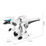 Interaktiver Dinosaurier Roboter mit beweglichem Kiefer und Schwanz, Maße: 71cm lang, 26cm hoch, 19cm breit, ideal für Kinder und Science-Liebhaber.