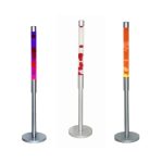 Drei bunte Lava-Lampen in verschiedenen Farben, ideal für wissenschaftliche Dekorationen und Lernzwecke.