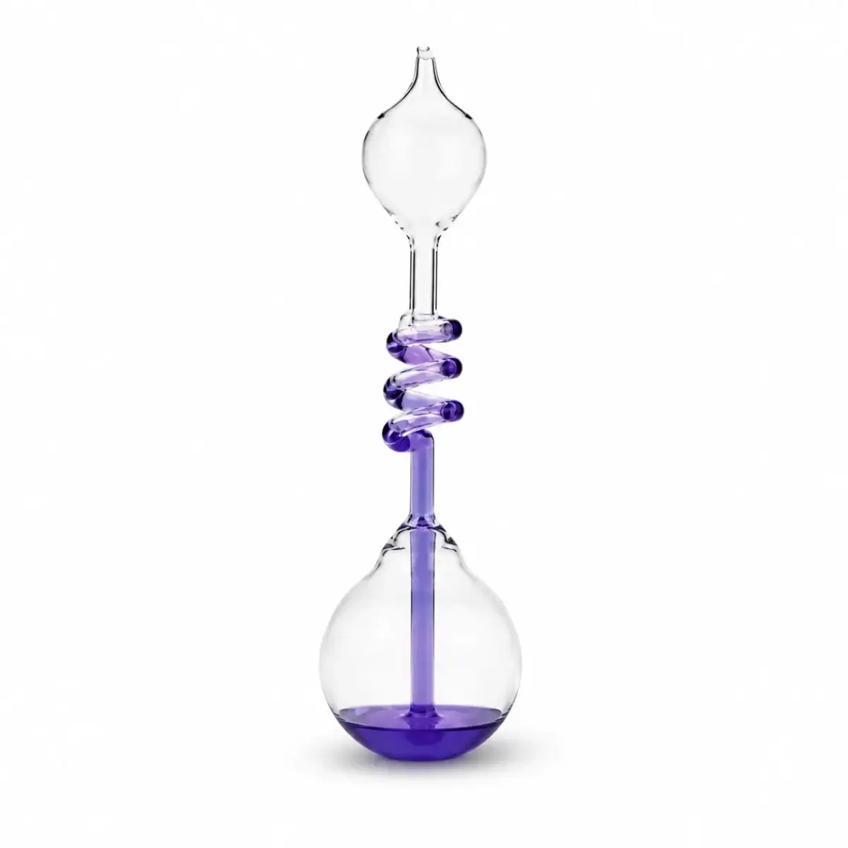 Wissenschaftliches Glas-Experimentiergerät mit spiralförmigem Design, ideal für Dekoration und wissenschaftliche Demonstrationen.