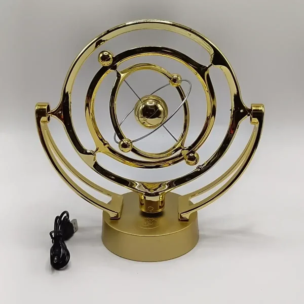 Dekoratives Sonnensystem-Modell aus Metall mit beweglichen Planeten, ideal für Wissenschafts- und Raumfahrtdekorationen.