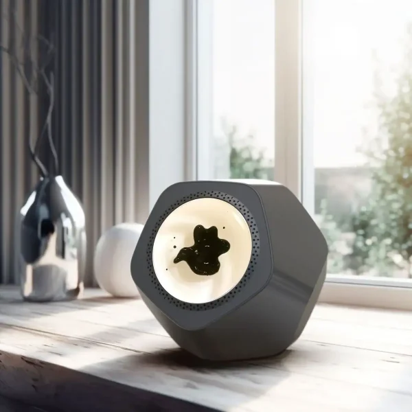 Moderner Keramik-Luftbefeuchter mit LED-Beleuchtung, ideal für Raumluftverbesserung und Dekoration. Perfekt für ein gesundes Raumklima in Ihrem Zuhause oder Büro.
