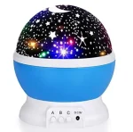 Elektrischer Sternenhimmel-Projektor mit leuchtenden Sternen- und Mondmotiven, ideal für Kinderzimmer und wissenschaftliche Dekorationen.