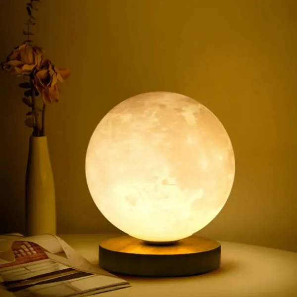 Realistische Mondlampe als dekoratives Licht, ideal für Schlafzimmer und Wohnzimmer, schafft eine gemütliche Atmosphäre.