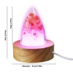 Dekorative Lampe mit Farbwechsel, Holzsockel und USB-Anschluss, ideal für wissenschaftliche Dekorationen und moderne Raumgestaltung.