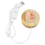 Kleine Himalaya-Salzlampe mit USB-Kabel, ideal für Dekoration und angenehmes Ambiente, handgefertigt aus natürlichem Salz, perfekt für wissenschaftliche und dekorative Zwecke.