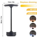 Stepless dimmbare LED-Lampe mit 40 LEDs, 4000mAh Akku, modernem Design, ideal für Dekoration und Beleuchtung.