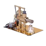 Detaillierte chemische Laborapparatur mit Reagenzglas, Messinstrumenten und Goldbasis, ideal für wissenschaftliche Experimente und Dekoration.