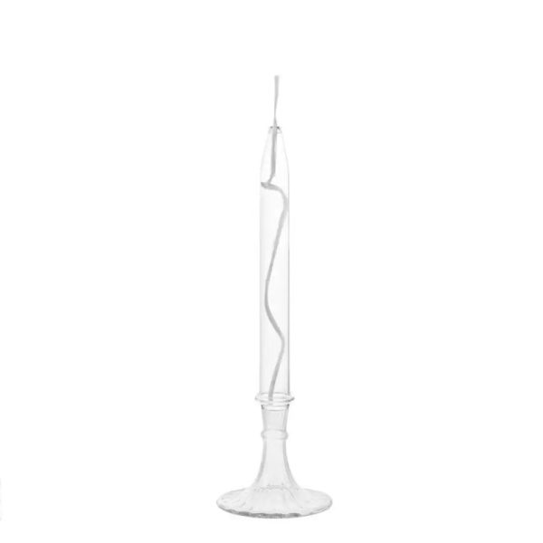 Elegante Glasvase mit spiralförmiger Dekoration, ideal für wissenschaftliche oder dekorative Zwecke, transparentes Design, stilvoll und modern.