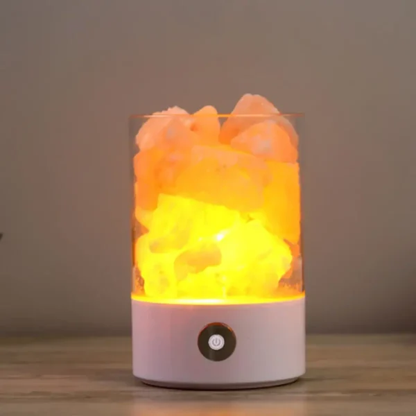 Dekorative Kristall-Lampe mit LED-Beleuchtung und Farbwechselfunktion, ideal für wissenschaftliche Dekorationen und moderne Raumgestaltung.