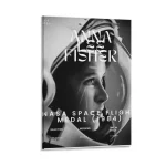 Medaille für die NASA Raumfahrt 1984, mit einem Porträt einer Astronautin im Raumanzug, die in die Weite des Weltraums blickt.