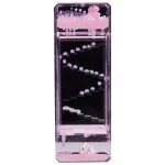 Elegante Newton-Wiege mit Schmetterlings-Design, ideal für wissenschaftliche Dekorationen und Lernzwecke, in transparentem Gehäuse mit pinken Akzenten.