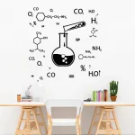 Wissenschaftliches Chemie-Design mit Formeln und Reagenzglas, moderne Dekoration für Wissenschaftsliebhaber.