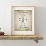 Detailliertes technisches Diagramm eines chemischen Reagenzglas-Experimentaufbaus, gezeichnet im Vintage-Stil, mit Beschriftungen und Skizzen.