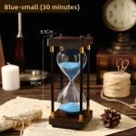 Sanduhr mit blauer Flüssigkeit, 30 Minuten Laufzeit, dekoratives wissenschaftliches Gadget für das Zuhause oder Büro.