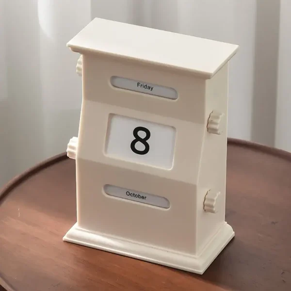 Vintage Kalender mit Wochentag, Datum und Monat, dekoratives wissenschaftliches Gadget für Zuhause oder Büro.