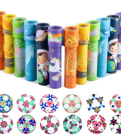 Bunte Party-Popper mit Tiermotiven, darunter Hirsch und Einhorn, ideal für wissenschaftliche und festliche Dekorationen, perfekt für Kinderpartys und wissenschaftliche Events.