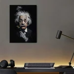 Hochwertiges Einstein-Porträt auf Leinwand, ideal für Wissenschafts- und Dekorationsliebhaber, modernes Wandbild für Büro oder Zuhause.